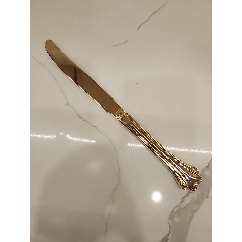FB Rogers Golden Plated Electroplate American Chipendale Flatware Dinner Cutter‎